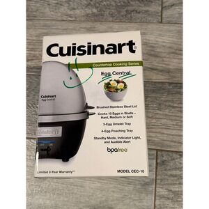 Cuisinart Egg Central CEC10 Countertop Cooker BPA Free Stainless‎ Steel New Eggs